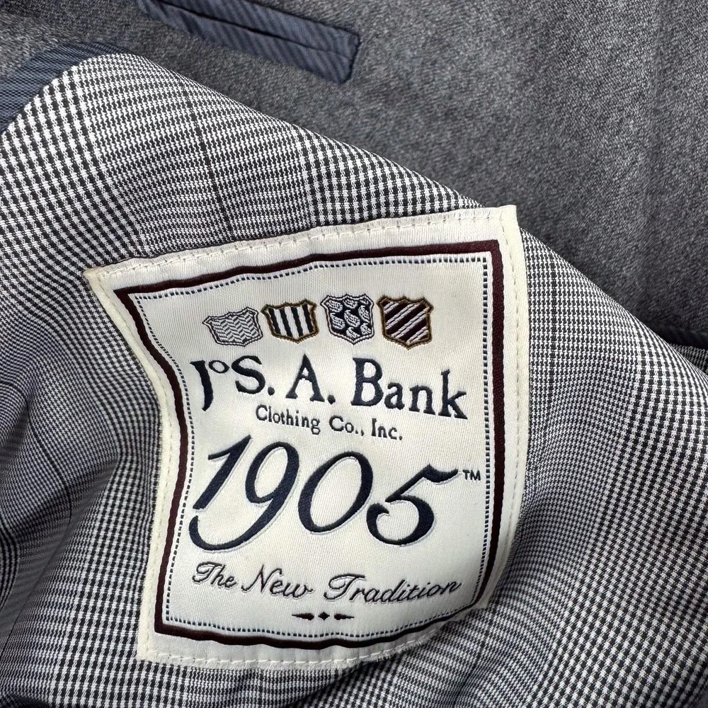 Jos A Bank 1905 Suit Jacket Mens 54L Gray Wool Big & Tall Tailored Fit 2 Button